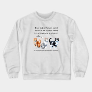 Experts agree if a cat is making biscuits on you - funny watercolour cat design Crewneck Sweatshirt